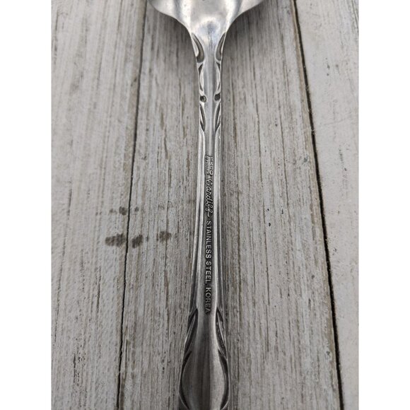 Ekco Eterna CARDIFF Scroll Stainless Steel Flatware Serving Spoon 8 1/4" - Picture 6 of 7